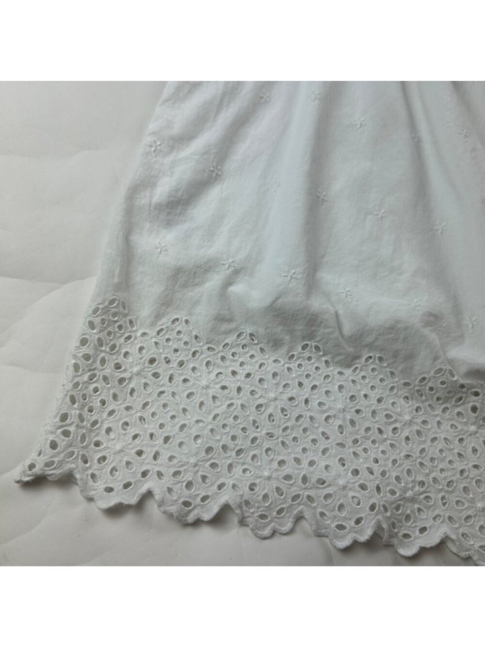 Old Navy White Cotton Eyelet Babydoll Mini Dress L - Picture 7 of 8